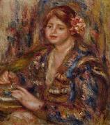 Pierre Auguste Renoir Woman with Rose oil painting on canvas